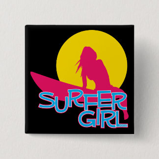 Surfer-Mädchen Button