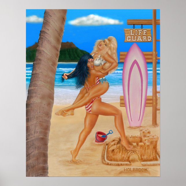SURFER-MÄDCHEN STREITEN SICH POSTER (Vorne)