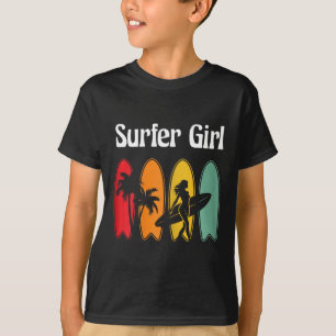 Surfer-Mädchen Surfbrett Surfen Frauen Retro T-Shirt
