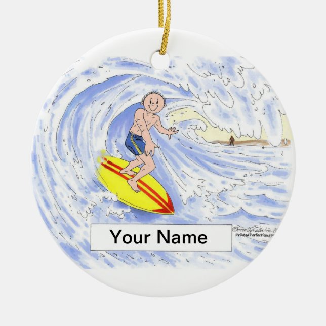 Surfer - Mann Keramikornament (Vorne)