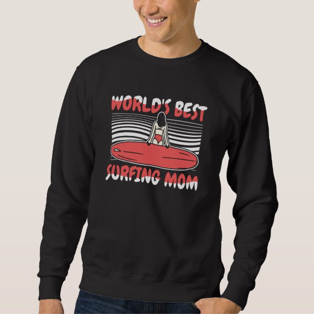 Surfer Mother Surfrider  Waves Surfboard Surfing M Sweatshirt (Vorderseite)
