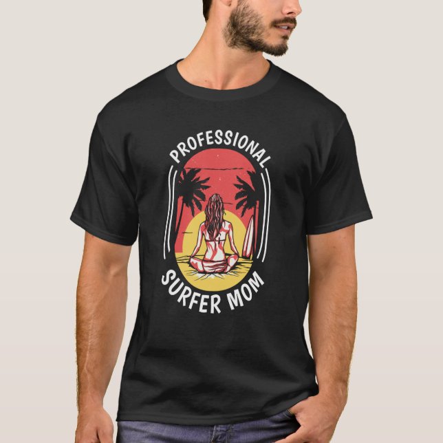 Surfer Mutter Surfrider Waves Surfboard Surfbrett T-Shirt (Vorderseite)