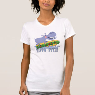 Surfer Nilpferd T-Shirt