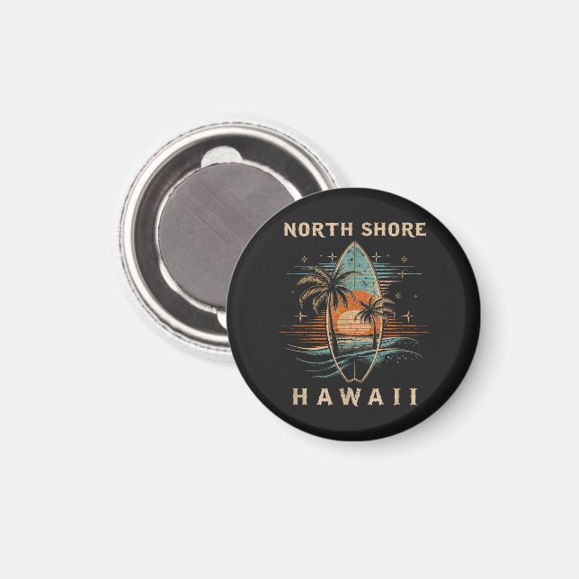 Surfer North Shore Hawaii  Magnet (Vorderseite/Rückseite)