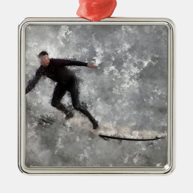 Surfer Ornament Aus Metall (Vorne)