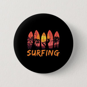 Surfer Ozean Wassersport - Surfboard Wellen Surfen Button