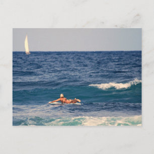 Surfer Paddout Postcard Postkarte
