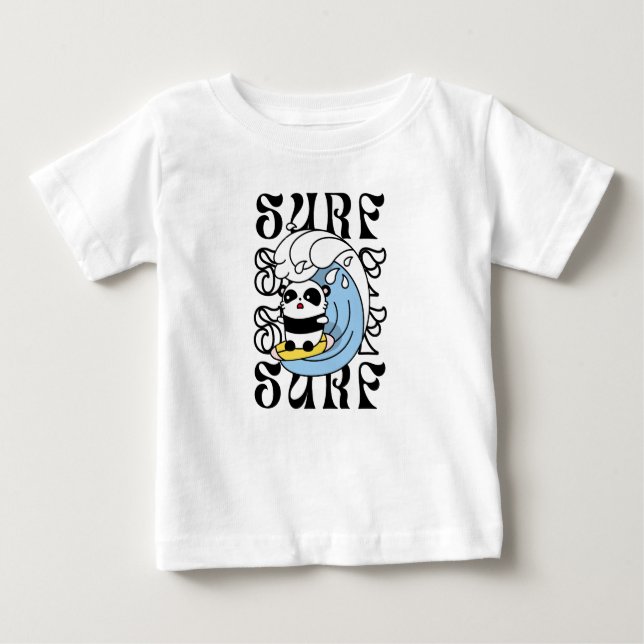 Surfer Panda Baby T-shirt (Vorderseite)