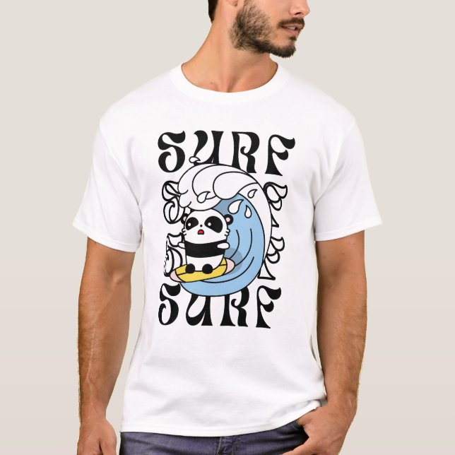 Surfer Panda T-Shirt (Vorderseite)