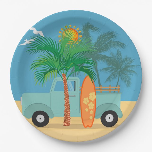 Surfer Paper Plate Pappteller (Vorderseite)