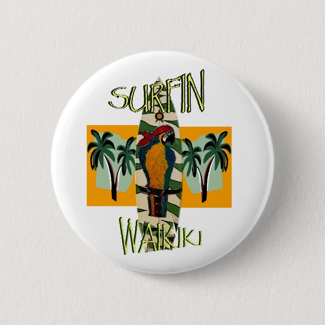 Surfer Parrot Button (Vorderseite)