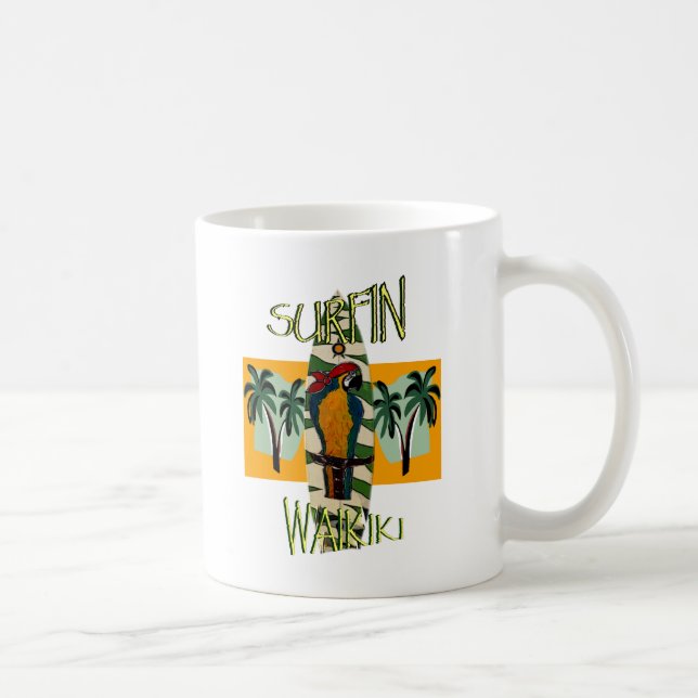 Surfer Parrot Tasse (Rechts)