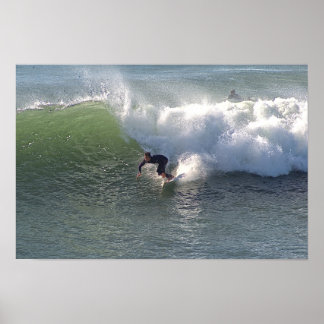Surfer Racing the Wave - Huntington Beach Poster