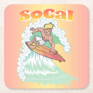 Surfer Rechteckiger Pappuntersetzer