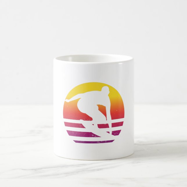Surfer Retro Surfing Sunset Kaffeetasse (Mittel)