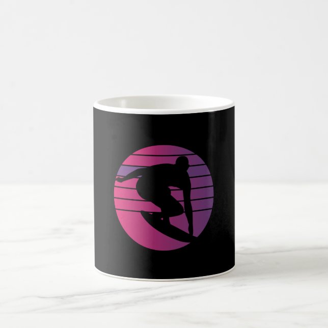 Surfer Retro Surfing Sunset Kaffeetasse (Mittel)