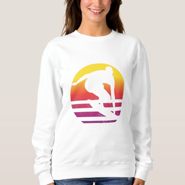 Surfer Retro Surfing Sunset Sweatshirt (Vorderseite)