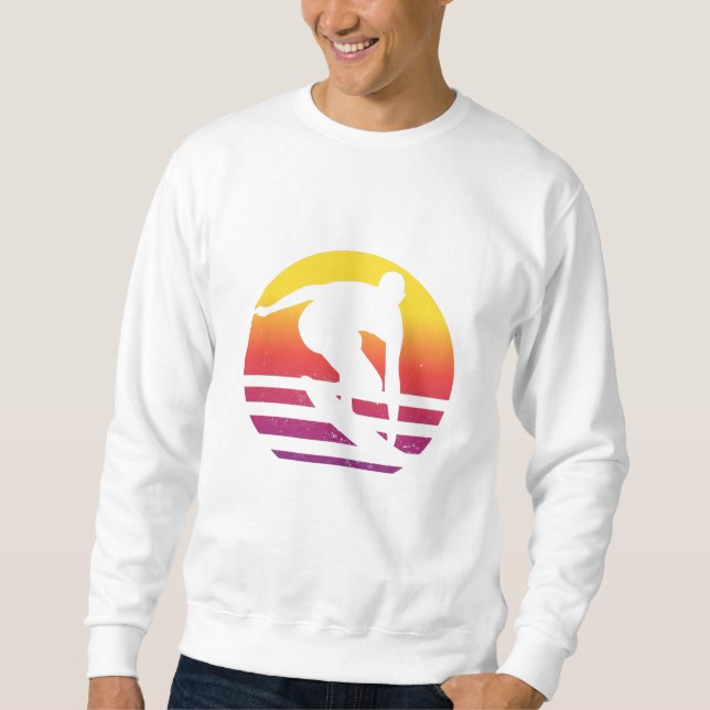 Surfer Retro Surfing Sunset Sweatshirt (Vorderseite)