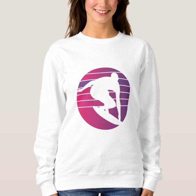 Surfer Retro Surfing Sunset Sweatshirt (Vorderseite)