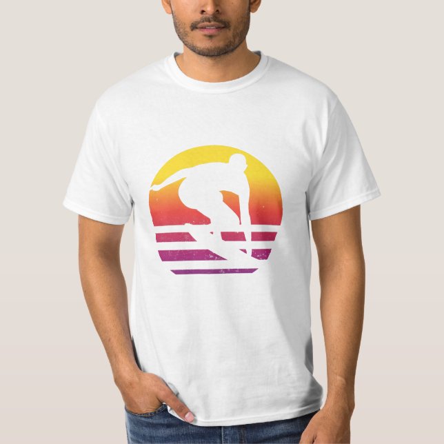 Surfer Retro Surfing Sunset T-Shirt (Vorderseite)