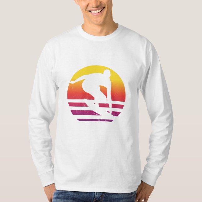 Surfer Retro Surfing Sunset T-Shirt (Vorderseite)