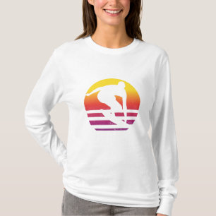 Surfer Retro Surfing Sunset T-Shirt