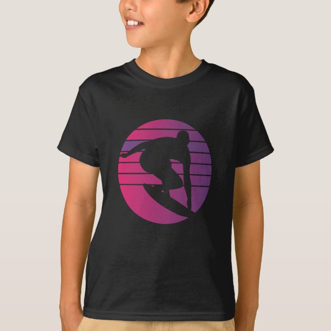 Surfer Retro Surfing Sunset T-Shirt (Vorderseite)