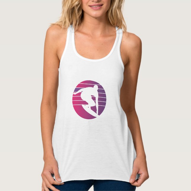 Surfer Retro Surfing Sunset Tank Top (Vorderseite)