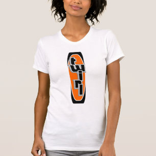 Surfer-Rotations-orange Behälter-Spitzen-T - Shir T-Shirt