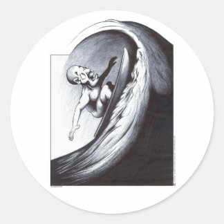 Surfer Runder Aufkleber