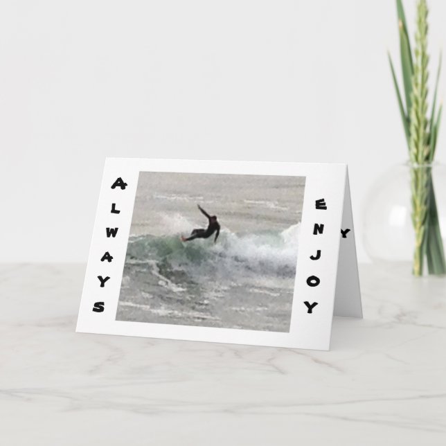 SURFER SAGT, GENIESSEN SIE DIE REISE VOR ALLEM AM  KARTE (Vorderseite)