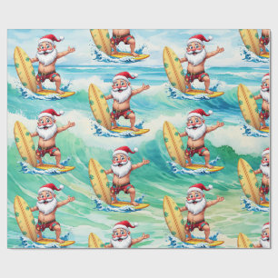 Surfer Santa Claus  Geschenkpapier