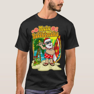 Surfer Santa Hawaiian Weihnachten T-Shirt
