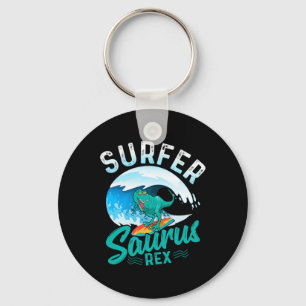 Surfer Saurus Rex Surfen Dinosaur Surf Dino Surfe Schlüsselanhänger