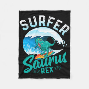 Surfer Saurus Rex Surfen Dinosaurier Surfen Dino S Fleecedecke