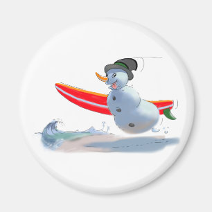 Surfer-Schneemann Magnet