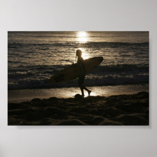 Surfer Silhouette Poster