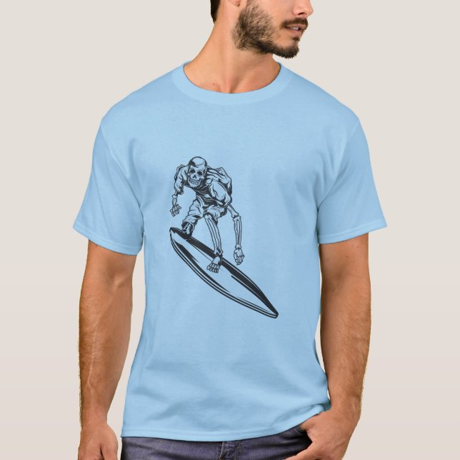 Surfer Skelett Vintag Surf Design T-Shirt (Vorderseite)