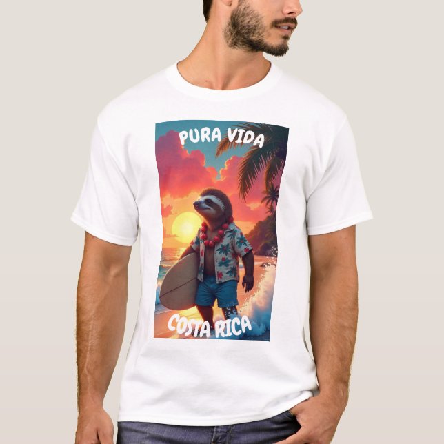 surfer sloth  T-Shirt (Vorderseite)