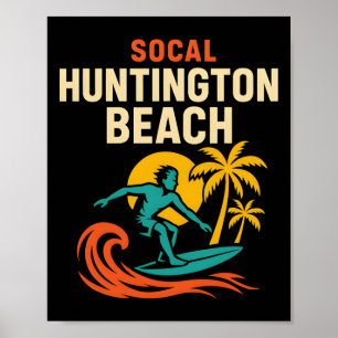 Surfer Socal Huntington Beach Vintage Herren Stran Poster