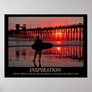 Surfer-Sonnenuntergang-Inspirations-Plakat Poster