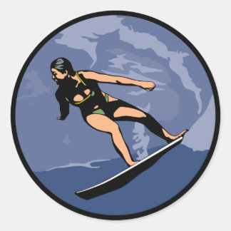 Surfer-Sticker Runder Aufkleber