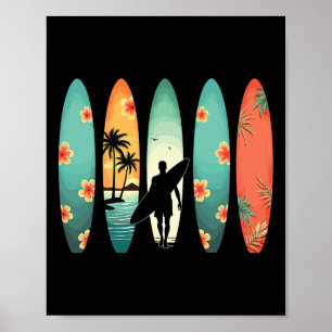 Surfer Strand Surfen Hawaiianischer Surfer Lustig Poster
