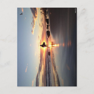 Surfer Sunset Post Card Postkarte