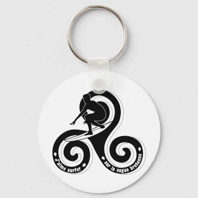 Surfer sur la vague breton (Version homme) Schlüsselanhänger (Vorderseite)