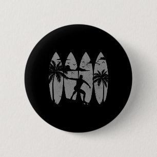 Surfer Surfboard Vintage Surfen Strand Sommer Surf Button