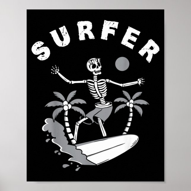 Surfer Surfbrett Sprüche Surfen Surfing Poster (Vorne)