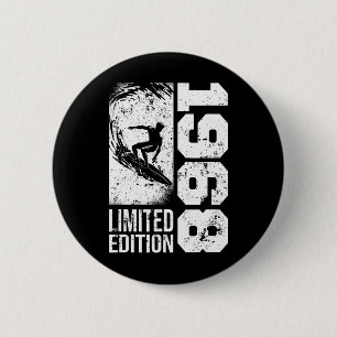 Surfer Surfbrett Vintage Geboren 1968 Geburtstag S Button