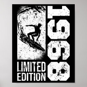 Surfer Surfbrett Vintage Geboren 1968 Geburtstag S Poster