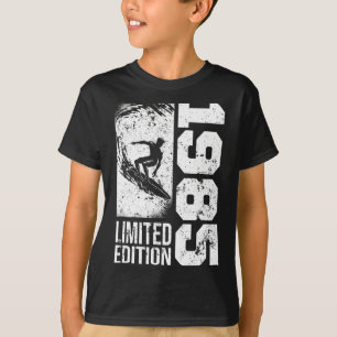 Surfer Surfbrett Vintage Geboren 1985 Geburtstag S T-Shirt